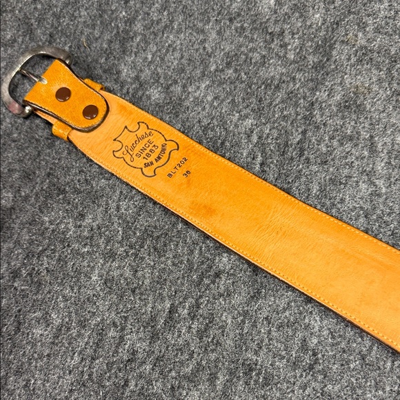 Lucchese Tan Leather Belt with Silver Buckle - Picture 10 of 13
